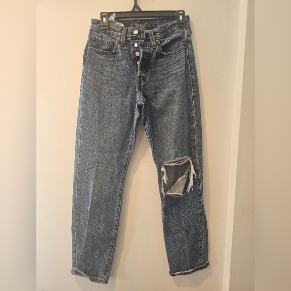 Levi's Denim - Levi’s 501 50th Anniversary Distressed Straight Leg Jeans W26